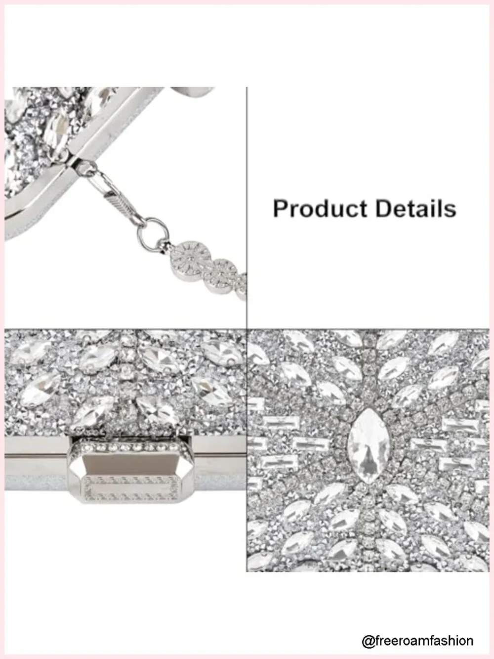 Rhinestone Crystal Glitter Clutch Evening Bag Shoulder Purse Wedding Party